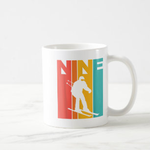 Taza De Café Noveno Nacimiento Esquí Retro 9 Años Nacimiento