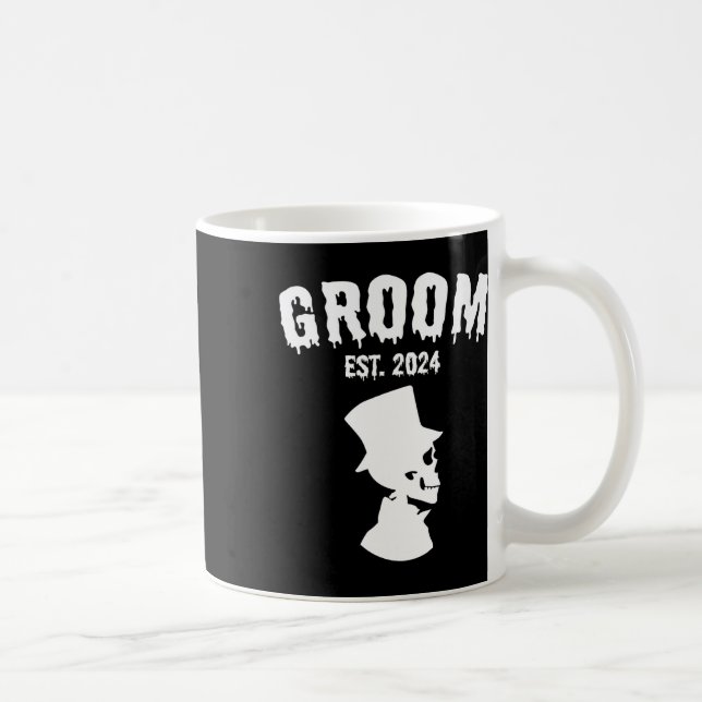 Taza De Café Novia 2024 Parejas de Skeleton Pareja Boda Hallo (Derecha)