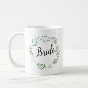 Taza De Café Novia botánica del verdor el de la guirnalda de