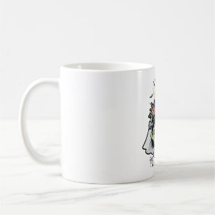 Taza De Café Novia de Frankenstein Monstruo Arte de Halloween