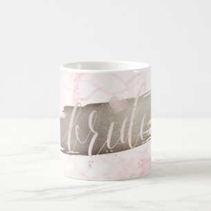 Taza De Café Novia de PixDezines   Marble Rubor Pink Script