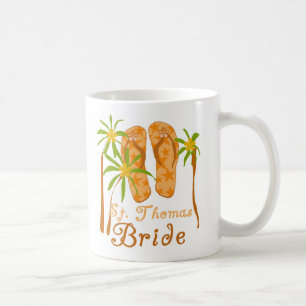 Taza De Café Novia de St Thomas de los flips-flopes