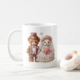 Taza De Café Novia De Teddy Y Boda De Groom