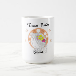 Taza De Café Novia del Equipo | Boceto a Mano Personalizable