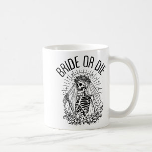 Taza De Café Novia Emparejada O Muere Novia Esquelética Gótica 