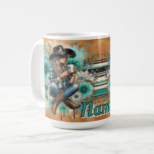 Taza De Café Novia en Gorra con diseño floral