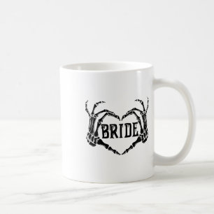 Taza De Café Novia espeluznante esqueleto manos compromiso boda