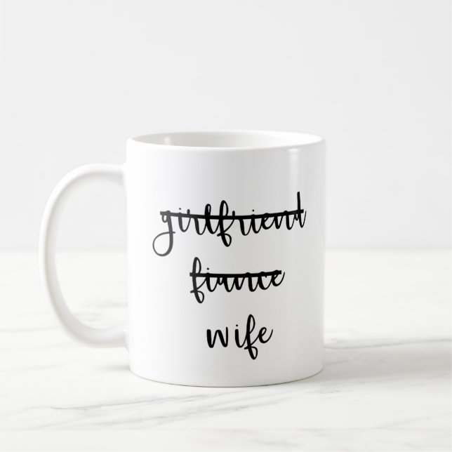 Taza De Café Novia, Fiancé, esposa Coffee Mug (Izquierda)