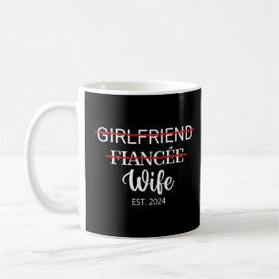 Taza De Café Novia Fiancée Esposa Est. 2024 Pareja Casada