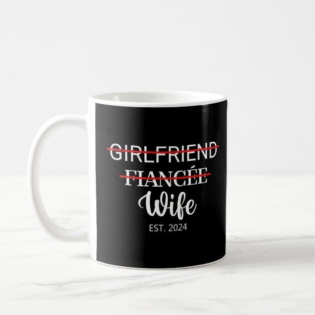 Taza De Café Novia Fiancée Esposa Est. 2024 Pareja Casada (Izquierda)