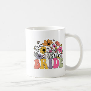 Taza De Café Novia Floral Damas de Honor Flores Silvestres Groo