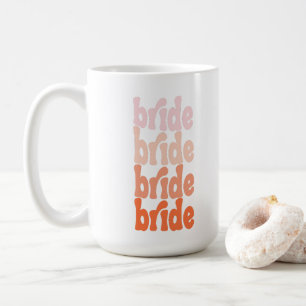 Taza De Café Novia linda retro naranja, personalizada
