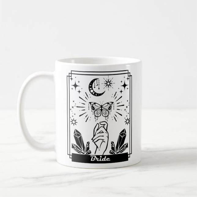Taza De Café Novia mariposa boho, novia mística, novia tarot (Izquierda)