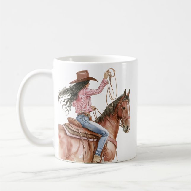 Taza De Café Novia marrón rosa Cabello negro suroeste (Izquierda)