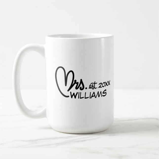 Taza De Café Novia Mug Blanco y Negro (Izquierda)