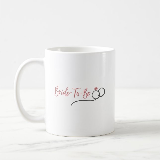 Taza De Café Novia rosa simple y moderna | Camarera de Moda (Izquierda)