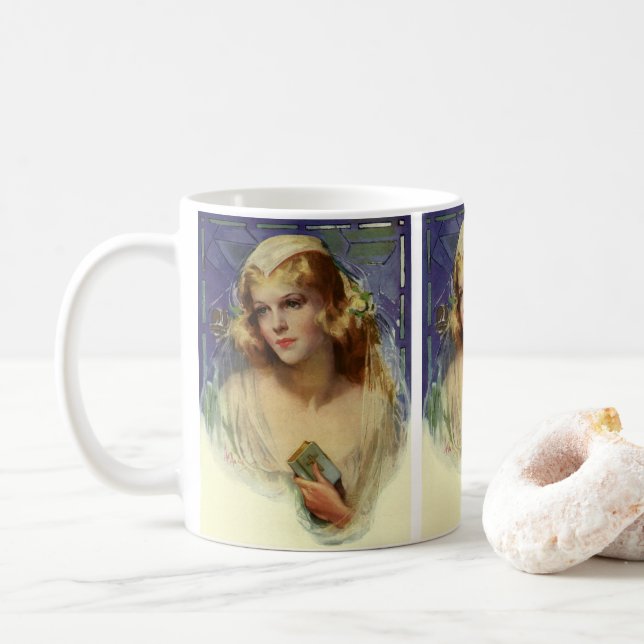 Taza De Café Novia vena sostiene una Biblia, Boda religioso (Con donut)