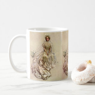 Taza De Café Novia Victoriana Vintage, Retrato Nupcial Antiguo