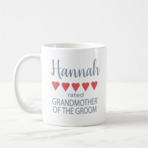Taza De Café Novia y Cortejo Nupcial 5 Corazón Abuela del Novio