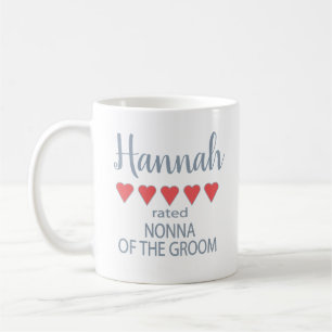 Taza De Café Novia y Cortejo Nupcial 5 Corazón Nonna del Novio