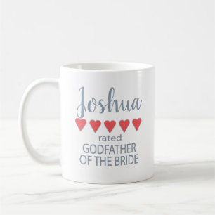 Taza De Café Novia y Cortejo Nupcial 5 Corazón Padrino de la No