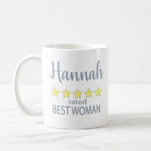 Taza De Café Novia y Cortejo Nupcial 5 Estrellas Mejor Mujer