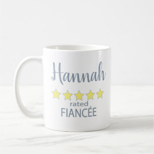 Taza De Café Novia y Cortejo Nupcial 5 Estrellas Prometida