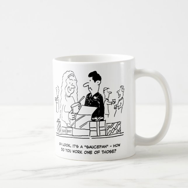 Taza De Café Novia y Groom abriendo sus regalos (Derecha)