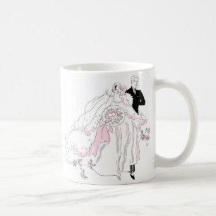 Taza De Café Novia y Groom de los años 1920