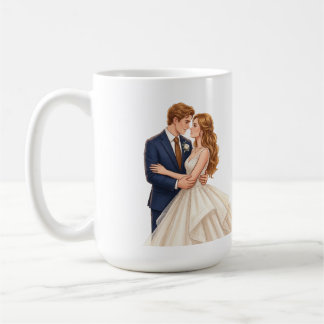 Taza De Café Novia y Novio Románticos