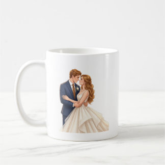 Taza De Café Novia y Novio Románticos