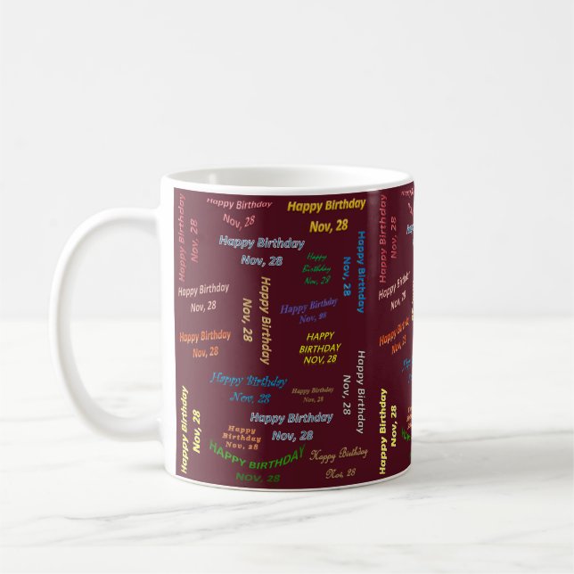 Taza De Café Noviembre, 28 cumpleaños Mug (Izquierda)
