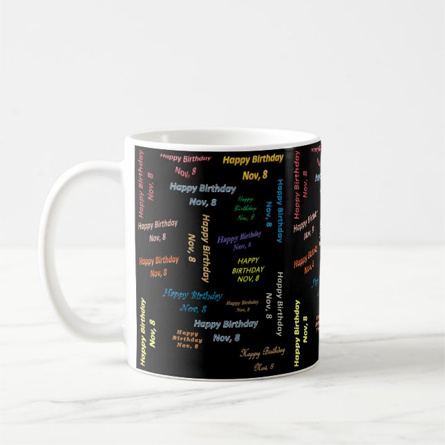 Taza De Café Noviembre del 8 cumpleaños Mug (Izquierda)