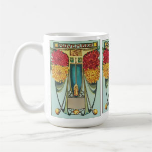 Taza De Café Noviembre estilo Art Nouveau con mamáes, topaz ama