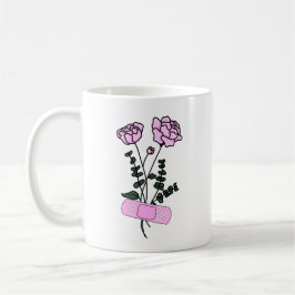 Taza De Café Noviembre Peony Flower Bandaid