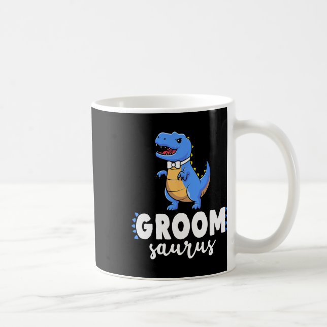 Taza De Café Novio Saurus Dinosaurio Compromiso Bodas Parejas M (Derecha)