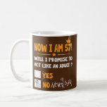 Taza De Café Now i am 57 years old 57th adult funny Birthday<br><div class="desc">Now i am 57 years old 57th adult funny Birthday Men Women Gift. Perfect gift for your dad,  mom,  papa,  men,  women,  friend and family members on Thanksgiving Day,  Christmas Day,  Mothers Day,  Fathers Day,  4th of July,  1776 Independent day,  Veterans Day,  Halloween Day,  Patrick's Day</div>