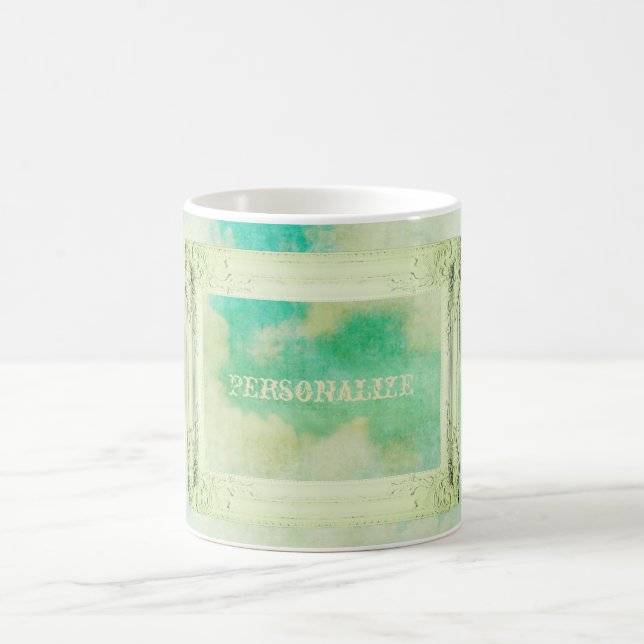 Taza De Café Nube de cielos victorianos pintando elegante verde (Centro)