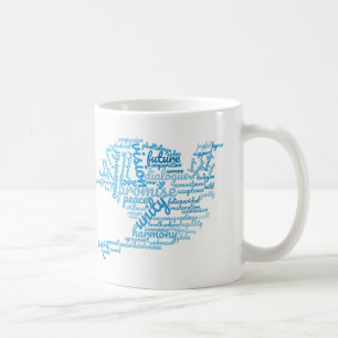 Taza De Café Nube de etiqueta de la paloma elegante inspiradora