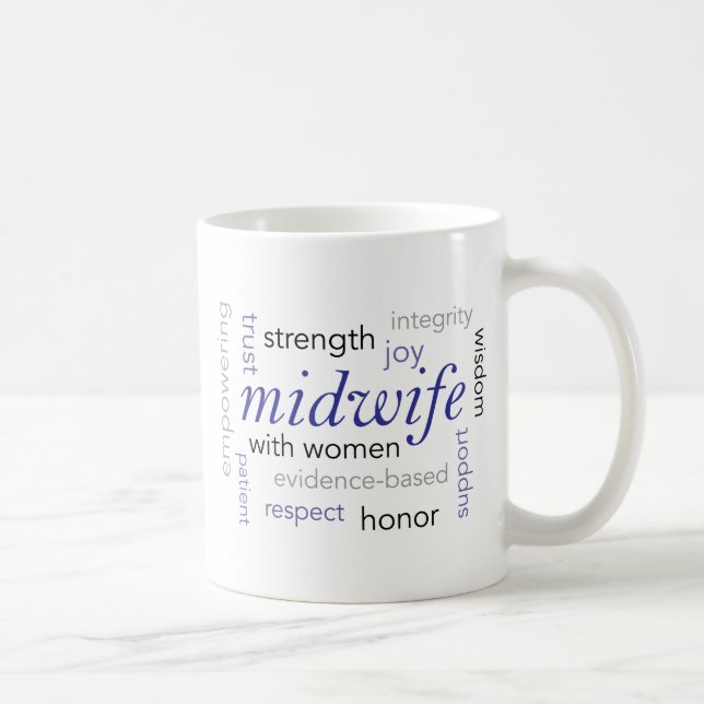 Taza De Café nube de la palabra de la partera (Derecha)