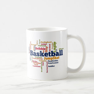 Taza De Café Nube de palabras de básquetbol