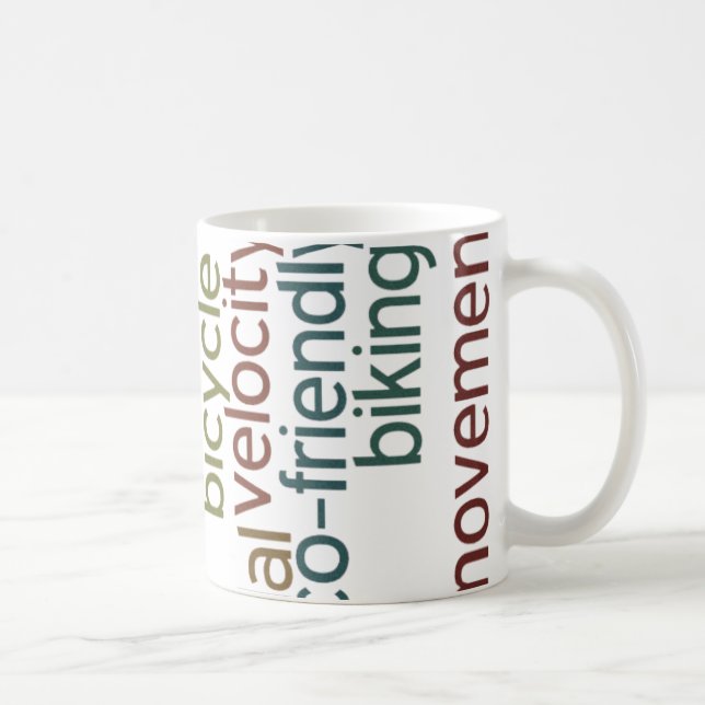 Taza De Café nube de palabras de bicicleta (Derecha)
