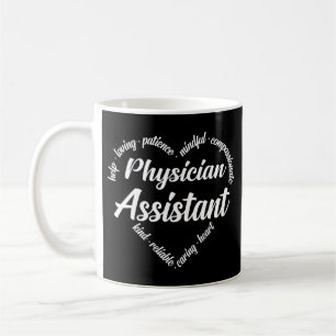 Taza De Café Nube de Palabras de Corazón de Auxiliar Médico