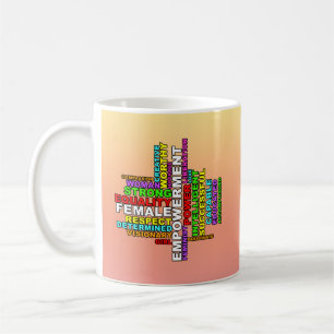 Taza De Café Nube de palabras de mujeres fuertes