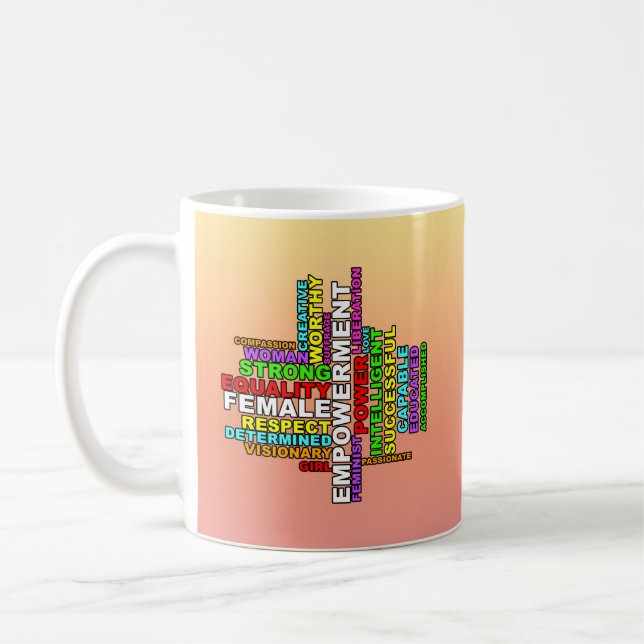 Taza De Café Nube de palabras de mujeres fuertes (Izquierda)