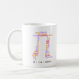 Taza De Café Nube De Palabras De Pi Day