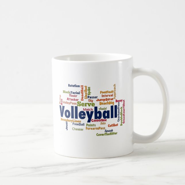 Taza De Café Nube de palabras de voleibol (Derecha)