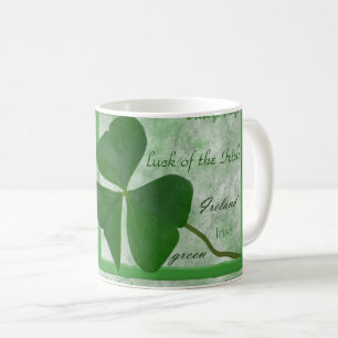 Taza De Café Nube de palabras shamrock irlandés