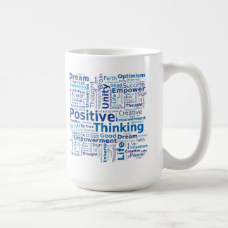 Taza De Café Nube de pensamiento positiva de la palabra -