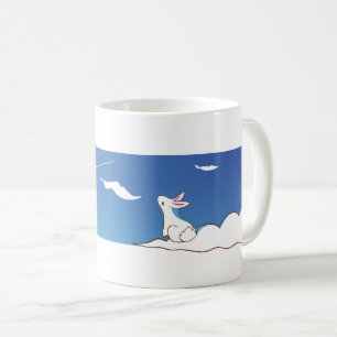 Taza De Café Nube mirando a Sky Bunny Mug